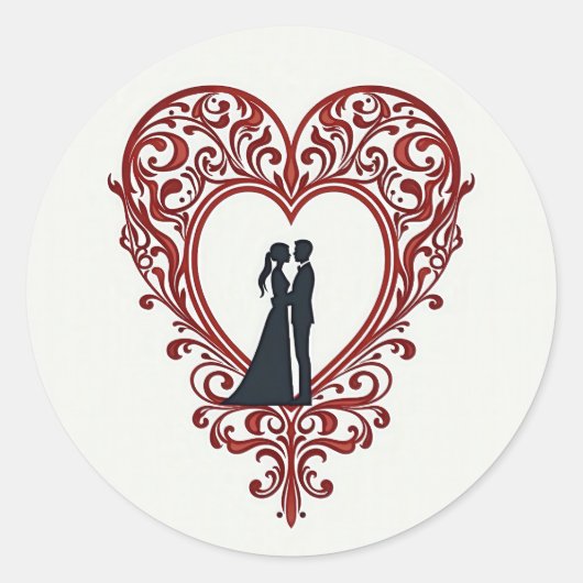 Liefdeshart Silhouette Sticker (Voorkant)