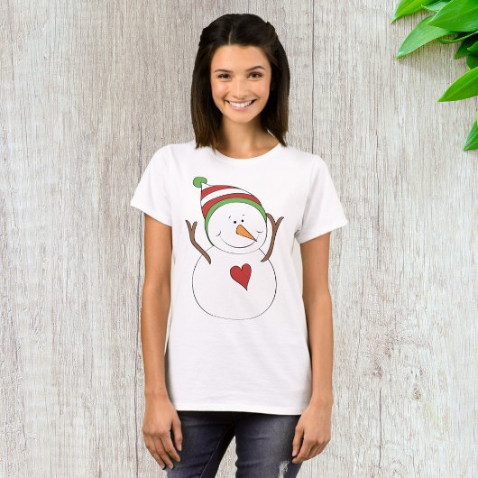 Liefdeshart Sneeuwman T-shirt
