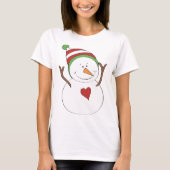 Liefdeshart Sneeuwman T-shirt (Voorkant)