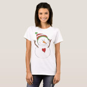 Liefdeshart Sneeuwman T-shirt (Voorkant volledig)