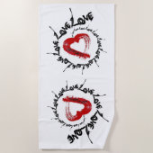Liefdeshart strandhanddoek strandlaken (Voorkant)