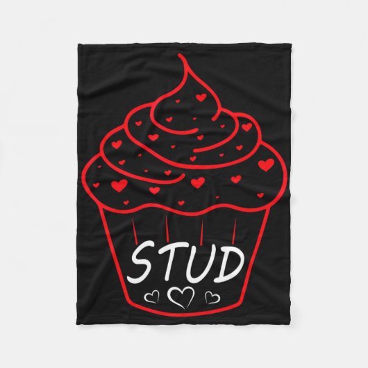 Liefdeshart Stud Muffin Cupcake Valentijnsdag Fleece Deken (Voorkant)