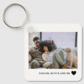 Liefdeshart tekst en 2 foto's sleutelhanger (Voorkant)