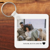 Liefdeshart tekst en 2 foto's sleutelhanger (Voorkant)