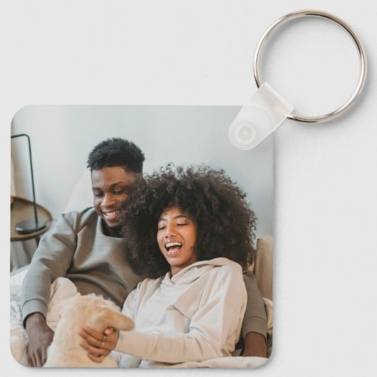 Liefdeshart tekst en 2 foto's sleutelhanger (Achterkant)