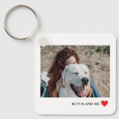 Liefdeshart tekst en 2 foto's sleutelhanger (Voorkant)