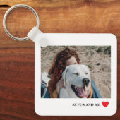 Liefdeshart tekst en 2 foto's sleutelhanger (Voorkant)