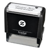 liefdeshart + telefoonnummer + naam  zelfinktende stempel (Product)