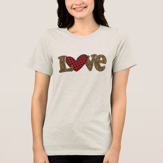 Liefdeshart Tri-Blend Shirt (Voorkant)