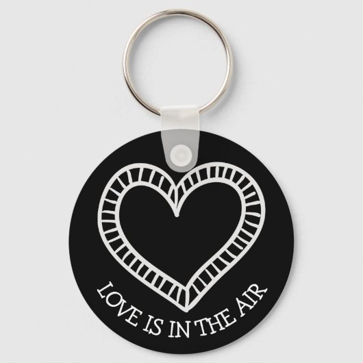 Liefdeshart Zwart & Wit Sleutelhanger (Voorkant)