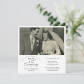 Liefdeshartconfetti Huwelijksfoto 75ste Verjaardag Kaart (Staand voorkant)