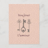 liefdesharten en Franse sleutels Briefkaart (Voorkant)