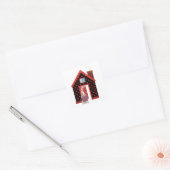 liefdesharten gnome en zijn hartenhuis vierkante sticker (Envelop)
