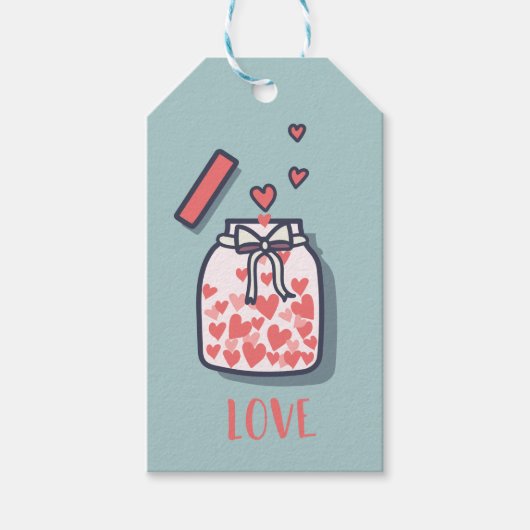 Liefdesharten Kinder Klasse Valentijnsdag Kaarten Cadeaulabel (Voorkant)