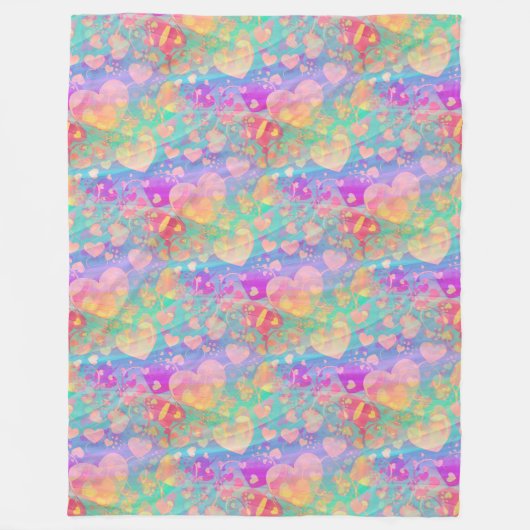 Liefdesharten - Naadloos patroon 1 Fleece Deken (Voorkant)