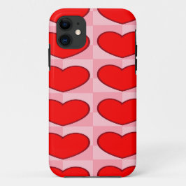 liefdesharten rode vierkanten Case-Mate iPhone case