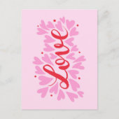 Liefdesharten - roze en rood briefkaart (Voorkant)