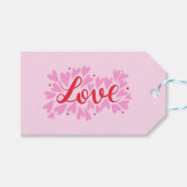 Liefdesharten - roze en rood cadeaulabel (Voorkant (Horizontaal))