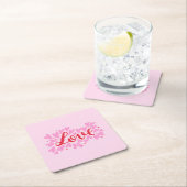 Liefdesharten - roze en rood kartonnen onderzetters (Insitu)