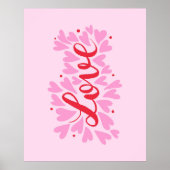 Liefdesharten - roze en rood poster (Voorkant)