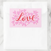Liefdesharten - roze en rood rechthoekige sticker (Tas)