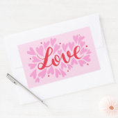 Liefdesharten - roze en rood rechthoekige sticker (Envelop)
