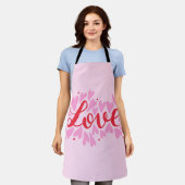 Liefdesharten - roze en rood schort (Gedragen)