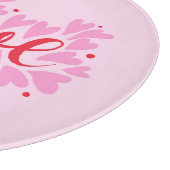 Liefdesharten - roze en rood snijplank (Hoek)