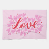 Liefdesharten - roze en rood theedoek (Horizontaal)