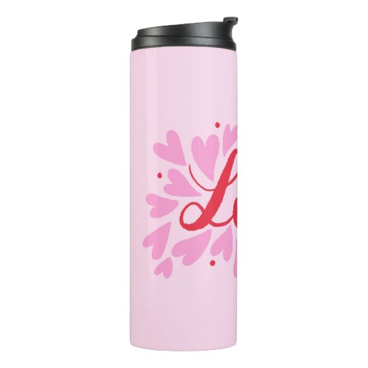 Liefdesharten - roze en rood thermosbeker (Gedraaid links)