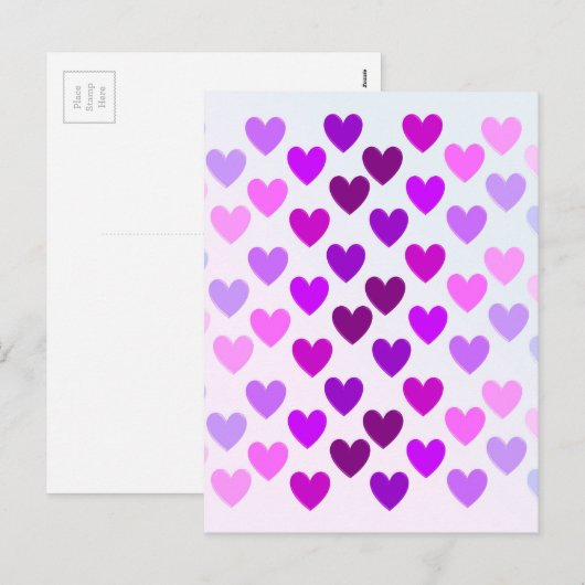 liefdesharten valentijn romantisch monochroom feestdagenkaart (Voorkant / Achterkant)