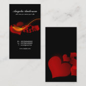liefdesharten zwart rood visitekaartje (Voorkant / Achterkant)