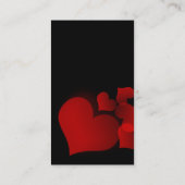 liefdesharten zwart rood visitekaartje (Achterkant)