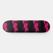 liefdeshartenneon hot-roze zwarte skateboard (Horizontaal)