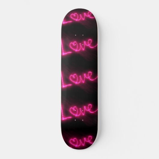 liefdeshartenneon hot-roze zwarte skateboard (Voorkant)