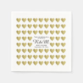 liefdeshartenpatroon op gepersonaliseerd wit servetten (Voorkant)