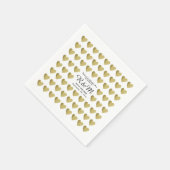 liefdeshartenpatroon op gepersonaliseerd wit servetten (Hoek)