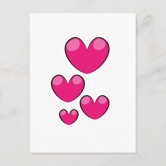 Liefdeshartjes Briefkaart (Voorkant)