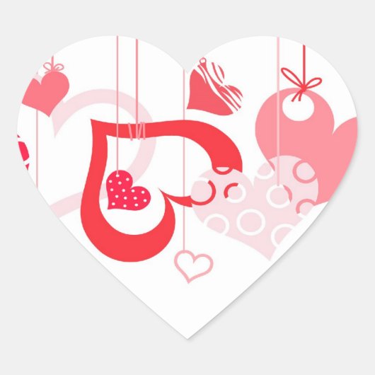 Liefdeshartjes Hangende Valentijnsticker Hart Sticker (Voorkant)