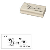Liefdeshartjes Initialen en Datum Rubberstempel (Gestempeld)