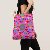 Liefdeshartjes op Roze Tote Bag (Dichtbij)