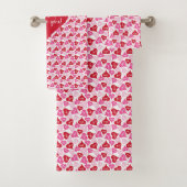 Liefdeshartjes Persoonlijke Valentijnsdag Cadeau B Bad Handdoek (Insitu)
