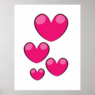 Liefdeshartjes Poster