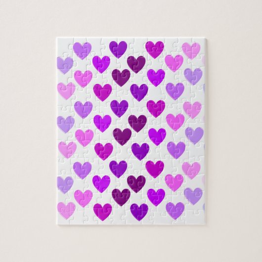 liefdeshartjes valentijn romantisch monochroom legpuzzel (Verticaal)