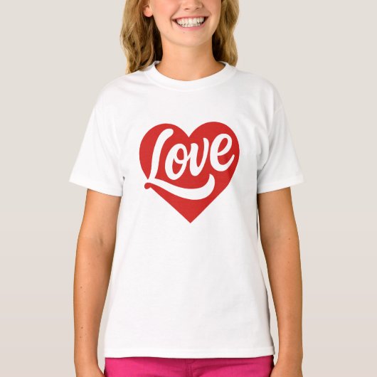 Liefdeshartlogo – Rood Romantisch Symbool T-shirt (Voorkant)