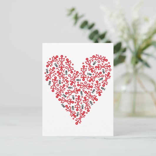 Liefdeshartpictogram Kunst Briefkaart (Staand voorkant)