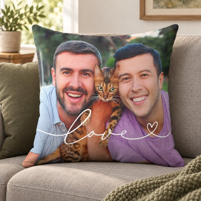 Liefdeshartscript Foto Koppel Wit Kussen (Creator heeft geüpload)
