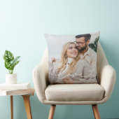 Liefdeshartscript foto witte tekst kussen (Stoel)