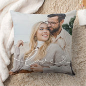 Liefdeshartscript foto witte tekst kussen (Deken)