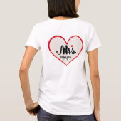 Liefdeshartteken met mevrouw-script t-shirt (Achterkant)